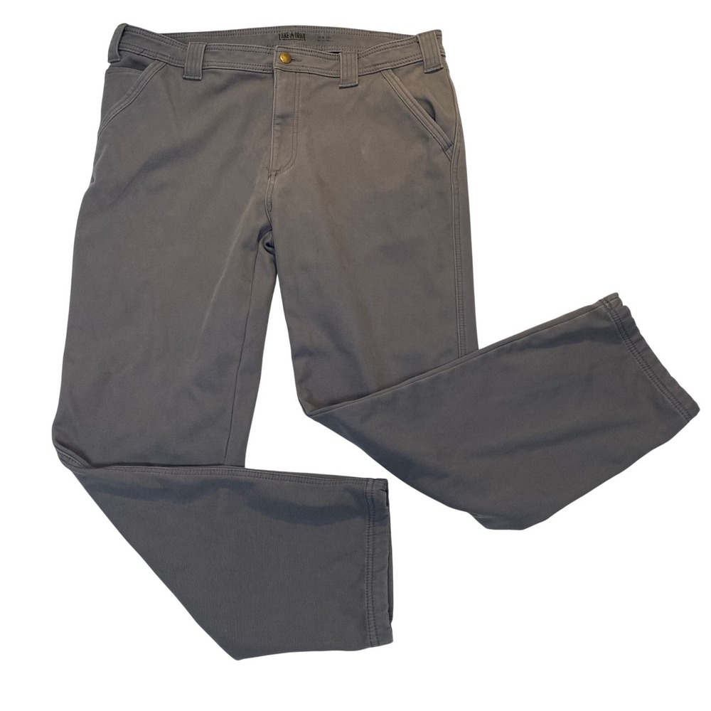 Lake & Trail Fleece Lined Work Pants Men's 36x34‎ Gray Stretch Outdoor Utility